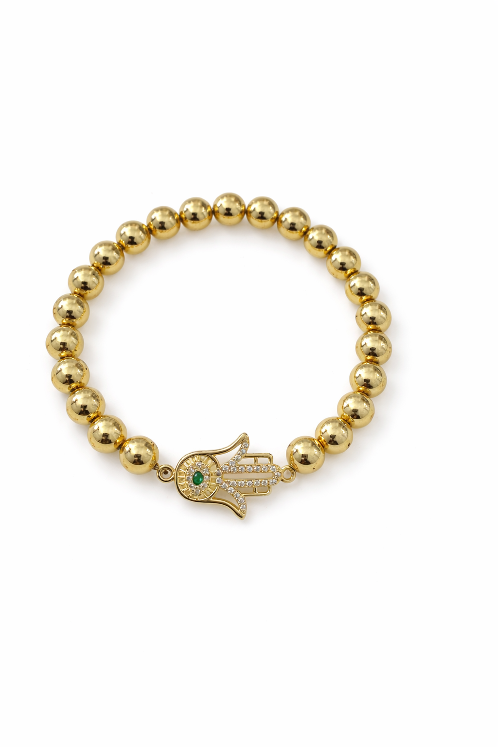 Emerald Hamsa Bracelet