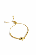Gold Sapphire Hamsa Slider Bracelet