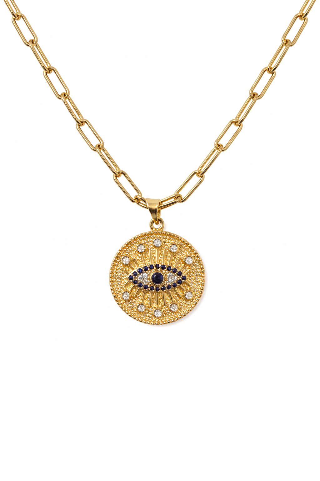 Gold Link Evil Eye Necklace