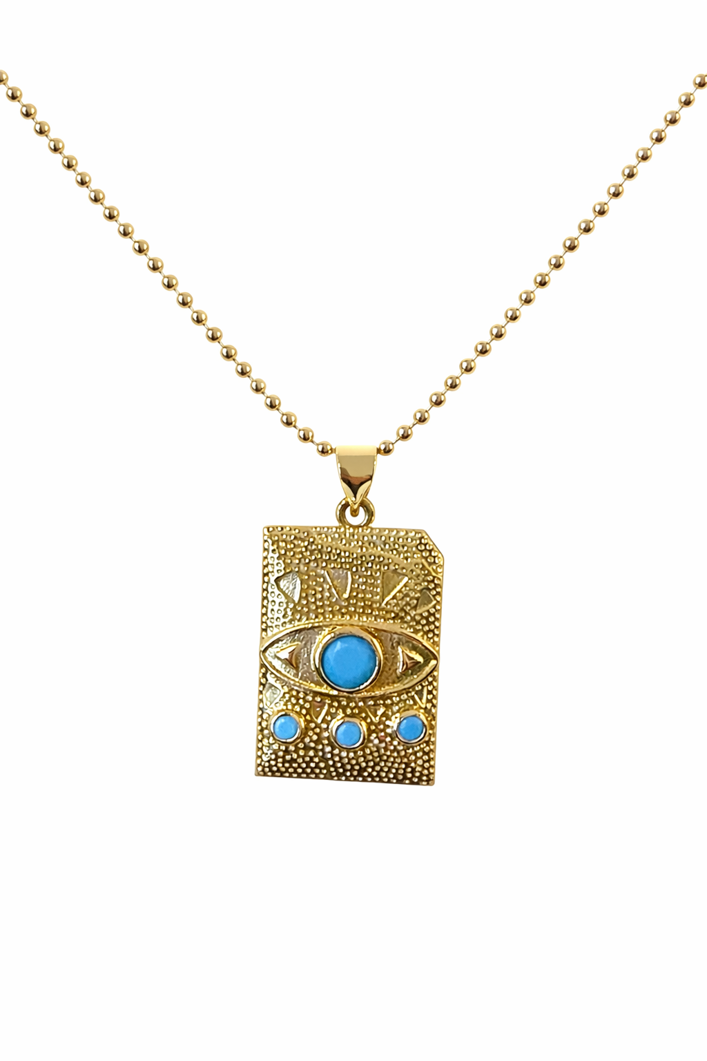 Turquoise Evil Eye Dog Tag