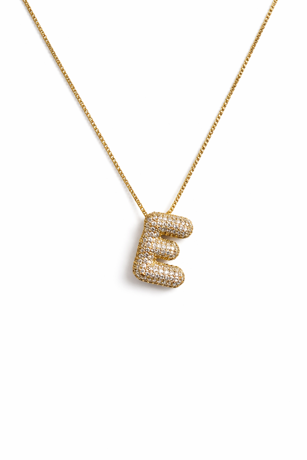 Gold Pave Letter Necklace