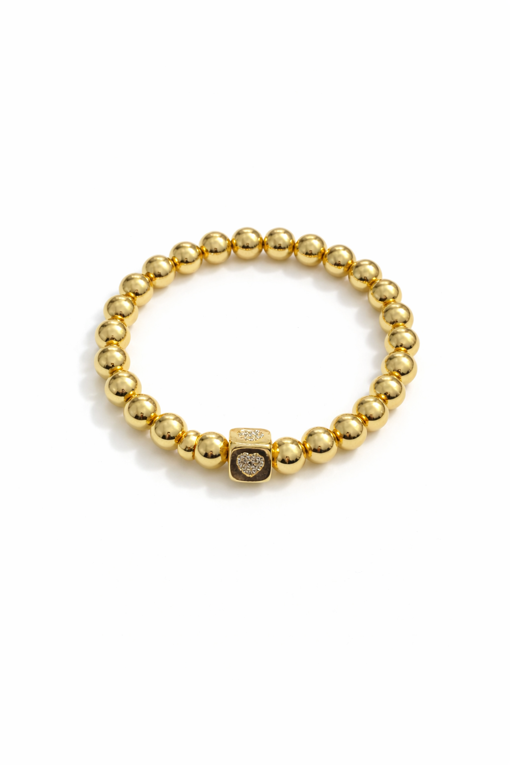 Golden Heart Bead Bracelet